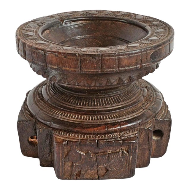 Vintage Carved Wood Seed Sorter For Sale