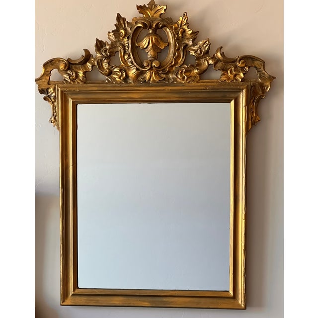 1970s French Style Ornate Wood Mirror For Sale - Image 5 of 9