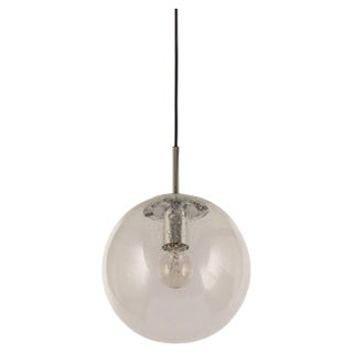 Petite Limburg Chrome with Clear Glass Ball Pendant, Germany, 1970s For Sale