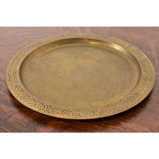 Art Deco Tiffany Studios New York Bronze Doré Large Plate or Charger For Sale - Image 3 of 9