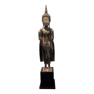 Antique Giltwood Buddha Statue Southeast Asia For Sale