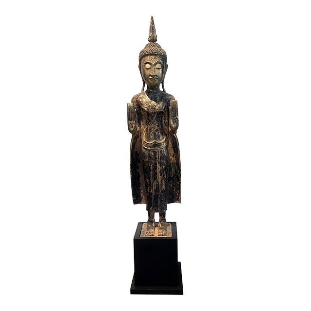 Antique Giltwood Buddha Statue Southeast Asia For Sale