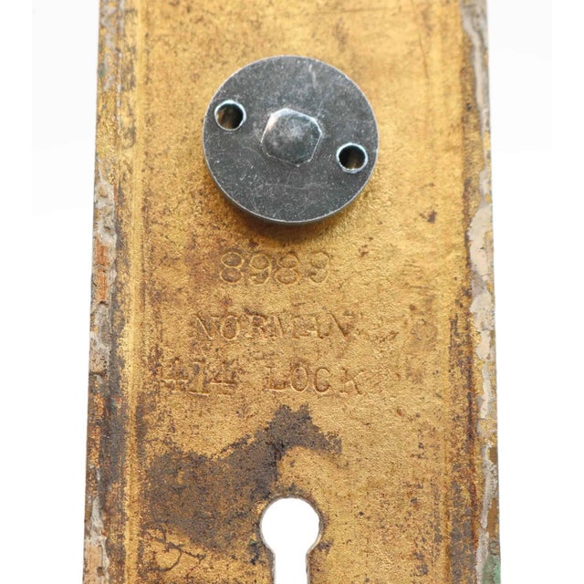 Victorian Brass Beaded Dummy Door Knob Set For Sale - Image 6 of 6