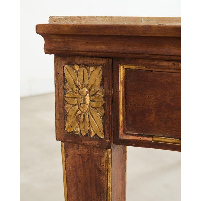 Grand French Neoclassical Marble Top Library or Console Table For Sale - Image 11 of 18