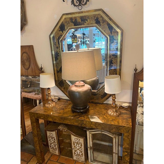 Designer Acid Etched Octagonal Mirror by LaBarge For Sale - Image 9 of 18