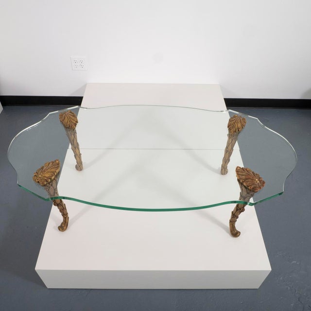 Mid-Century Modern Gilt bronze coffee table attributed to PE Guerin For Sale - Image 3 of 10