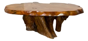 Mid-Century Brutalist Wabi Sabi Organic Natural Burl Wood Coffee Table, 1950s