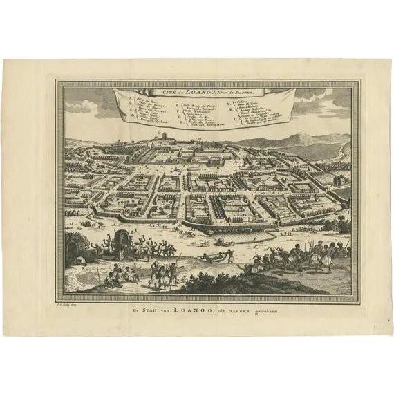 Buali or Mbanza Loango in Africa, 1748, Paper For Sale