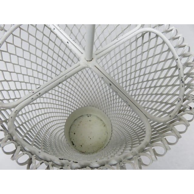 Mid-Century White & Yellow Metal & Brass Umbrella Stand, Tray, & Jug , Set of 3 For Sale - Image 6 of 18