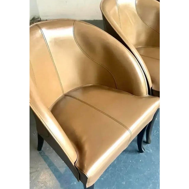 Taupe Vintage Italian Georgetti Leather Dining Chairs - Set of 5 For Sale - Image 8 of 12