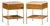 Paul McCobb for Calvin Irwin Group Model 8714 Mid Century Bleached Mahogany, Cane, Brass and Travertine Nightstand - Pair For Sale