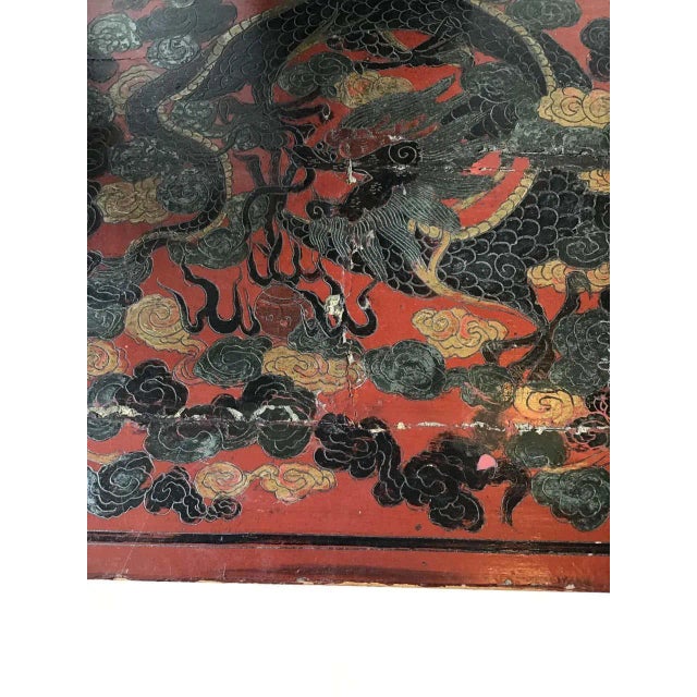 Wood 1920s Chinese Scarlet Painted Lacquered Armchair For Sale - Image 7 of 13