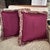 Vintage Burgundy Floral Needlepoint Pillows With Silk Backs, Pair For Sale - Image 4 of 10