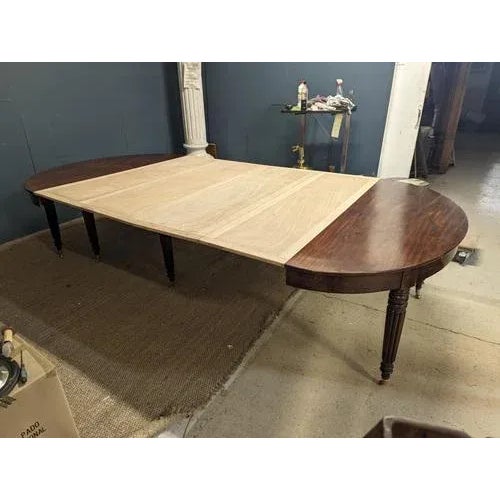 Oval Dining Table in Mahogany with 6 Legs, 19th Century For Sale - Image 9 of 11