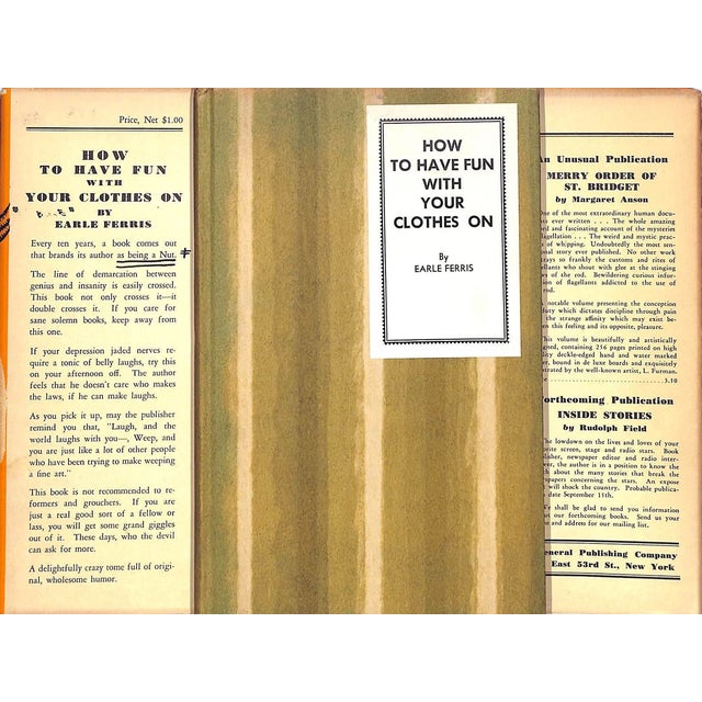 FERRIS, Earle [85] pp. General Publishing Company 1935 8" x 5" Jacket artwork by Esaye Rabkin Contents include: Shirt...