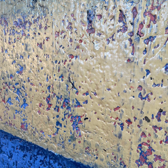 John Frates “Floating Square in Blue and Gold” After Artist Rothko, Mid Century Modern, Large, Invoice With a Coa, 68x53x2 In. For Sale In Jacksonville, FL - Image 6 of 8