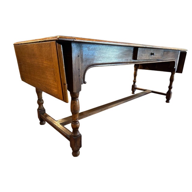 French Provincial French 19th Century Desk/Table With Drop Leaves For Sale - Image 3 of 12
