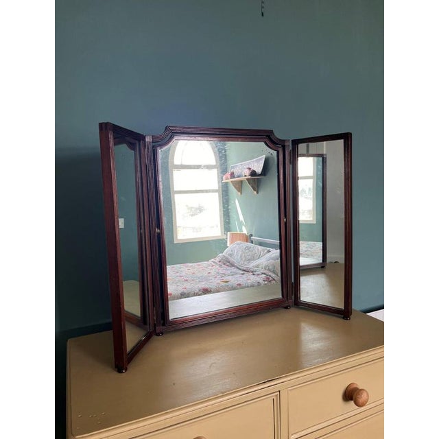Vintage Triptych Mirror with Adjustable Centre Mirror For Sale - Image 10 of 12