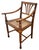 Early 20th Century Antique English Anglo - Indian Carved & Inlaid Caned Seat Desk Armchair For Sale - Image 5 of 18