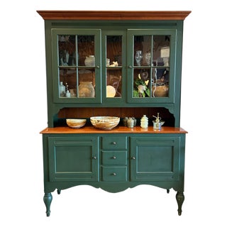 Vintage Green Kitchen Hutch For Sale