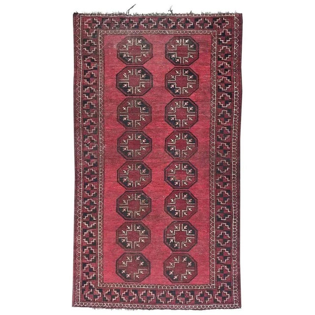 Antique Turkmen Afghan Rug For Sale - Image 13 of 13