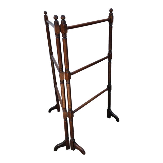 Late Victorian Mahogany Folding Quilt Rack For Sale