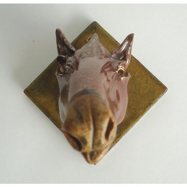 Late 20th Century Wall Hanging Horse Head Studio Pottery Garment or Jewelry Hook For Sale - Image 5 of 9