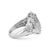 Unveil the epitome of elegance with this pear-shaped sterling silver ring, embellished with a mesmerizing triple halo...