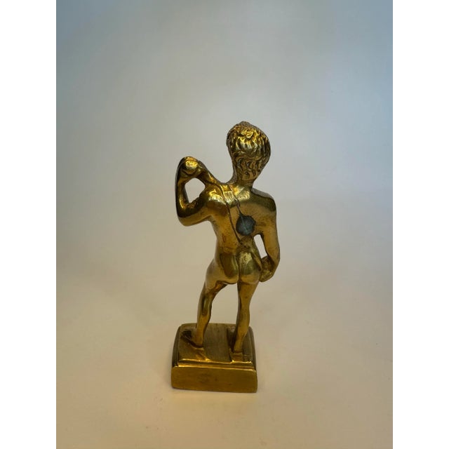 Mid 20th Century Italian Renaissance Michelangelo "David" Solid Brass Statue For Sale - Image 5 of 8