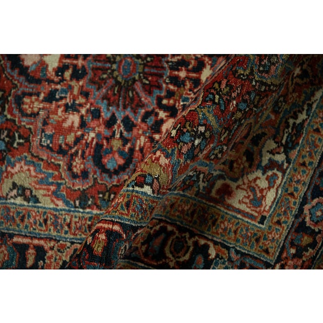 Persian Vintage Fine Heriz Square Rug - 3'3" X 3'11" For Sale - Image 3 of 10