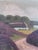 Green Vintage Original Landscape Oil Painting, Signed Countryside Cottage Art For Sale - Image 8 of 12