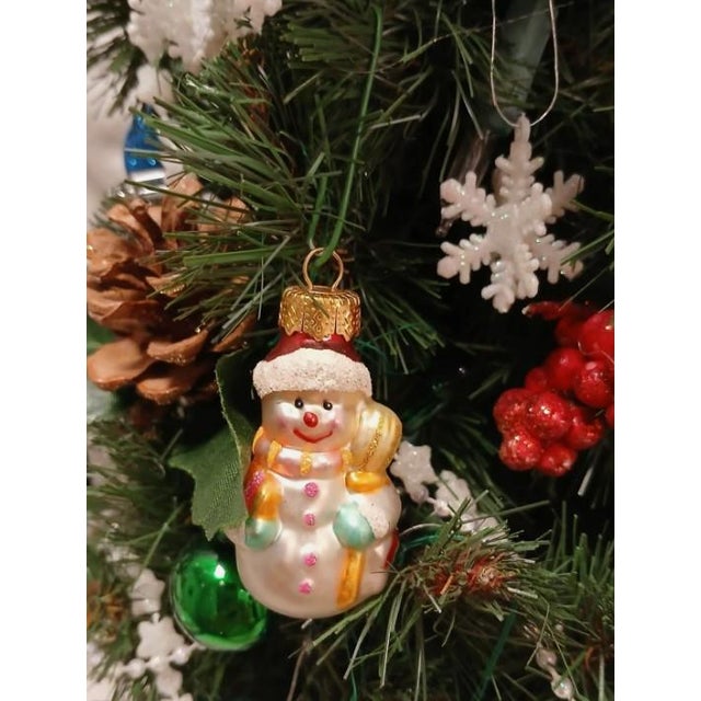 1960s Whimsical Victorian Mini Christmas Tree 19” Tabletop Lights Ornaments Gold Pot For Sale - Image 5 of 17