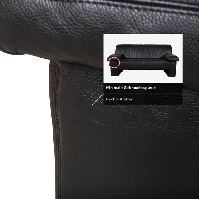 Animal Skin Black Leather Two-Seater Sofa from Koinor For Sale - Image 7 of 12