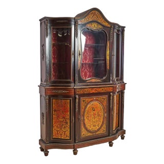 Boule Style Cabinet in Wood For Sale