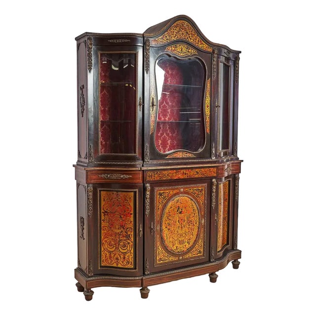 Boule Style Cabinet in Wood For Sale