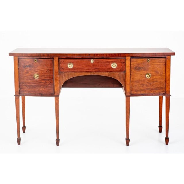 Georgian Mahogany Bow Front Server Sideboard, 1880s For Sale - Image 6 of 7