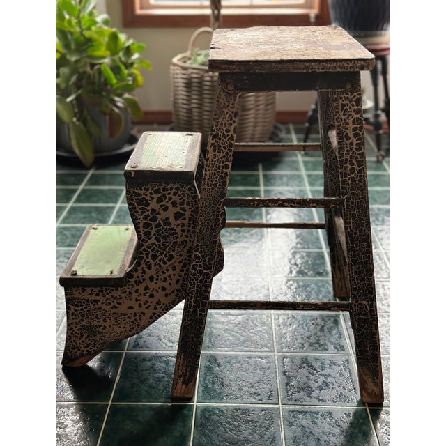 MCM Art Deco Wooden Fold-out Step Stool for your consideration. The stool measures approx. 23 1/2 inches tall, 13 3/4...