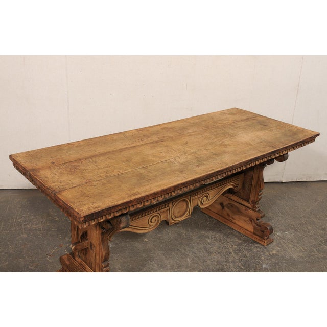 Stunning 18th C. Italian Trestle Table For Sale - Image 11 of 11