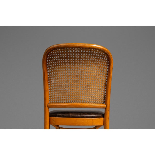 Single Patinaed Bentwood Prague Model 811 Side Dining Chair in Leather in the Manner of Josef Frank for Stendig, Usa, C. 1960s For Sale - Image 9 of 18