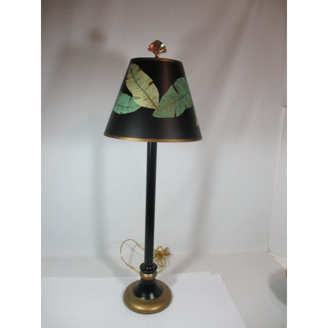 1980s Palm Beach Buffet Lamp With Decoupage Shade by Wildwood Lamp Co. For Sale - Image 9 of 9