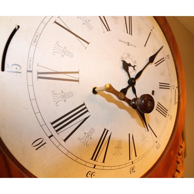 Early 21st Century Howard Miller Curved Front Grandfather Clock (Model 610-934) For Sale - Image 5 of 18