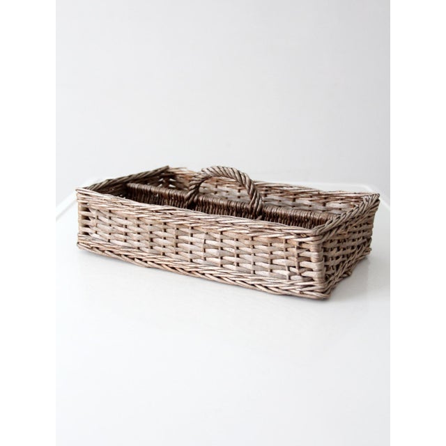 Vintage Divided Wicker Gathering Basket For Sale - Image 10 of 15