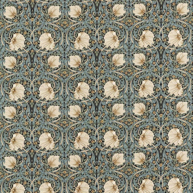 Morris & Co Pimpernel Fabric in Ink/Sage - a Sample For Sale