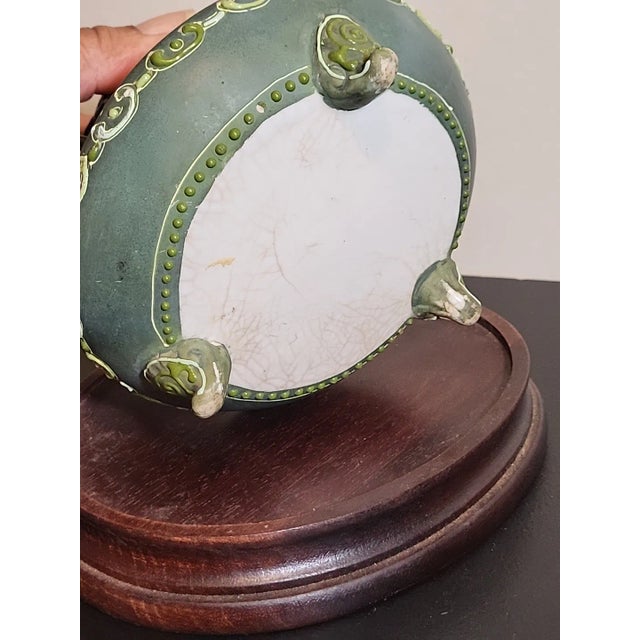 Ceramic Antique Moriage Dragon Footed Vessel For Sale - Image 7 of 11