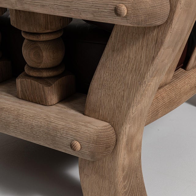 1970s Brutalist Brown Wood Pair of Club Chairs For Sale In Greensboro - Image 6 of 15