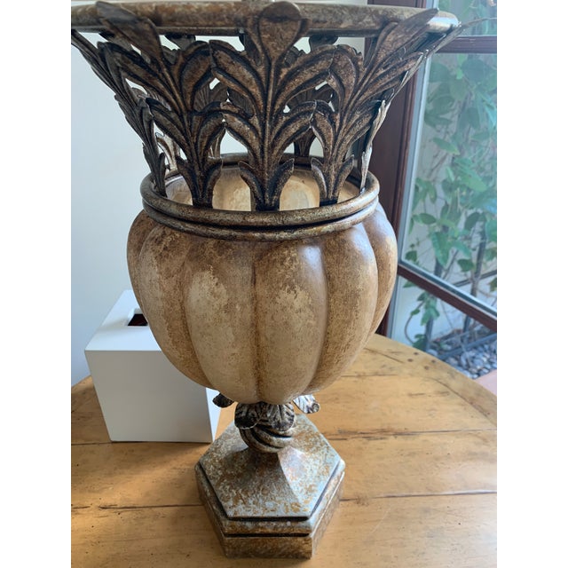 Rustic European Fine Art Rustic Europian Antiqued Gold & Bronze Table Lamp For Sale - Image 3 of 7