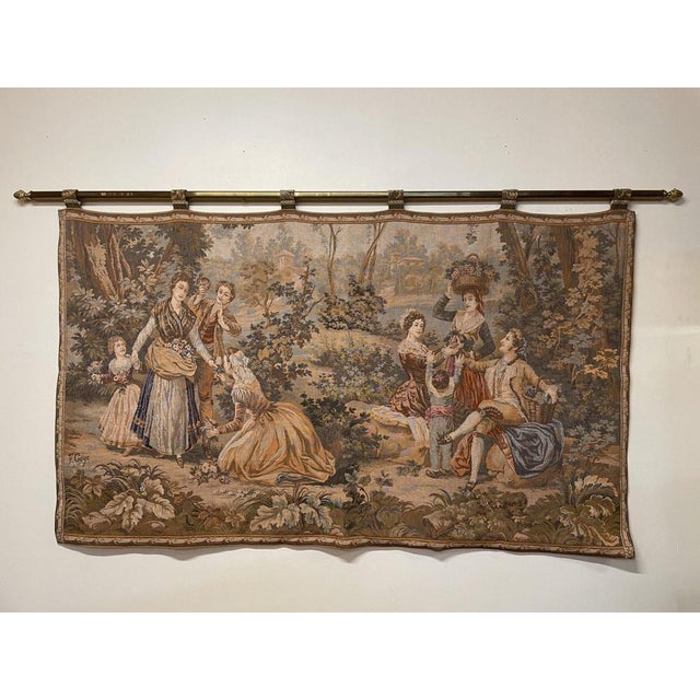 1970s Large Vintage French Tapestry For Sale - Image 5 of 5