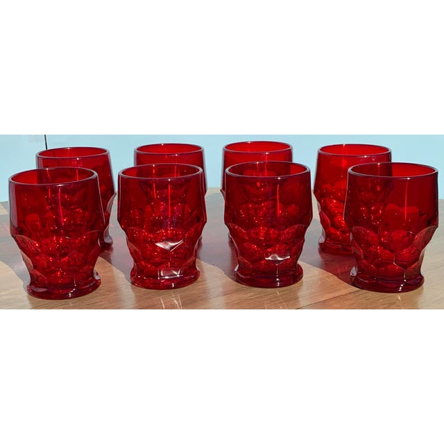 Glass 1970s Vintage Red Cocktail Glasses, Set of 8 For Sale - Image 7 of 7