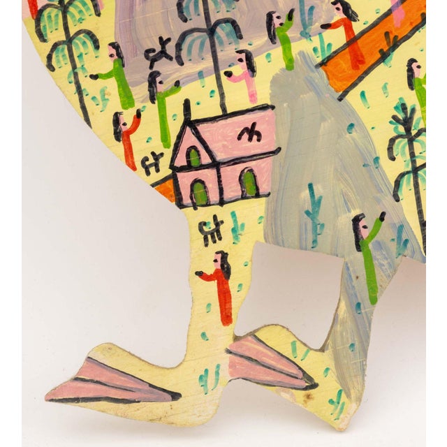 Howard Finster Landscape and Goose Panel, 1993 For Sale - Image 4 of 7