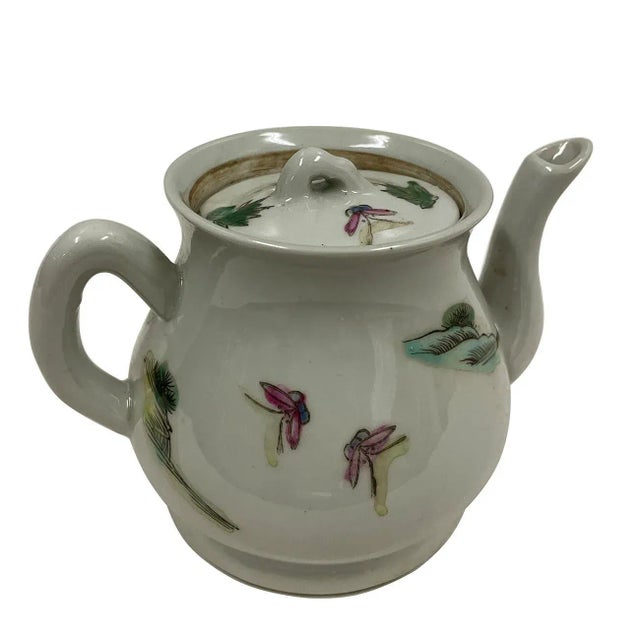 Chinese Antique Chinese Porcelain Tea Pot For Sale - Image 3 of 9